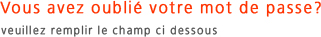 Mot de passe oublié